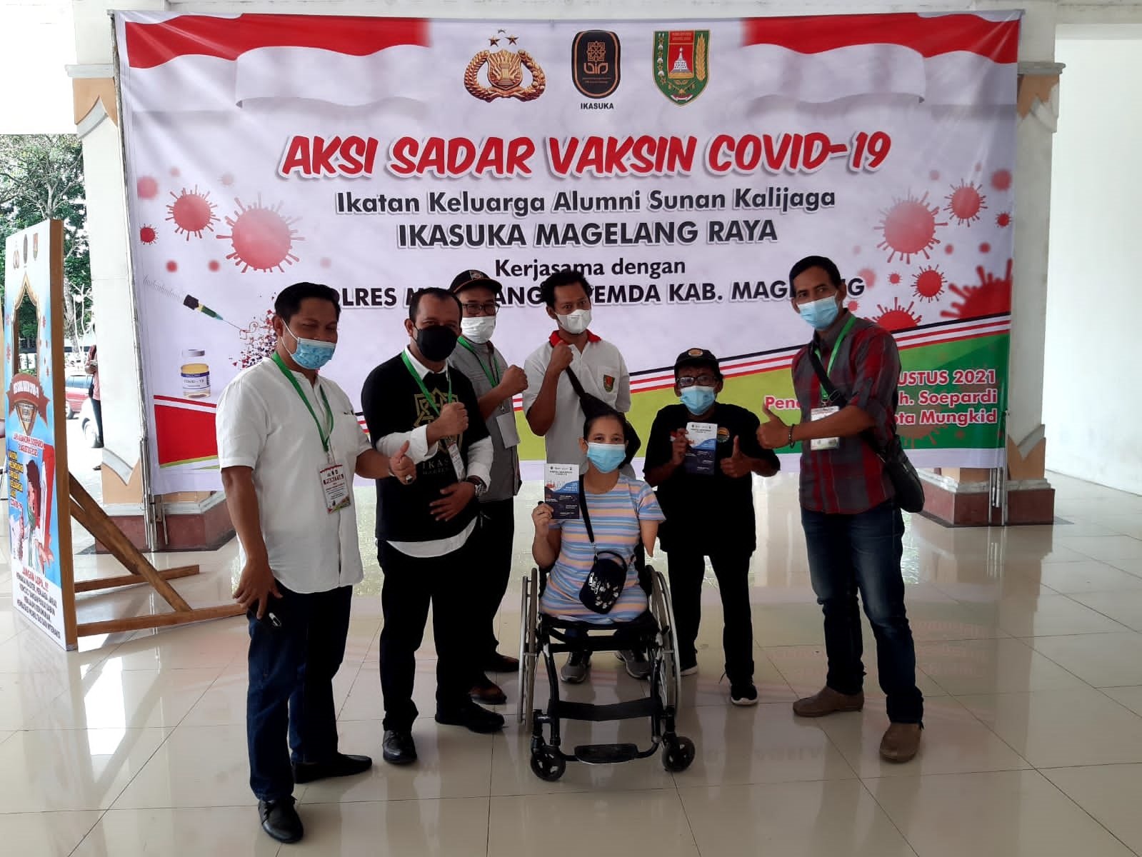 VAKSINASI. Gandeng Polres Magelang dan Pemkab Magelang, serta Alumni UIN Sunan Kalijaga gelar vaksinasi massal.
