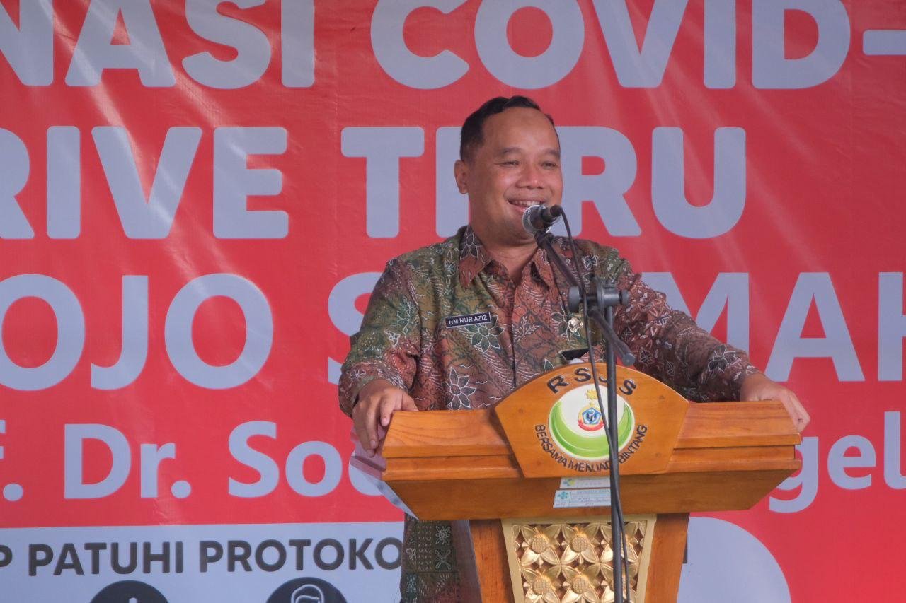 TURUN LEVEL. Walikota Magelang, dr Muchamad Nur Aziz menargetkan wilayahnya turun level PPKM, dengan berbagai upaya salah satunya, nol kematian, percepatan vaksinasi, dan optimalisasi isoter. (foto : IST/magelang ekspres)