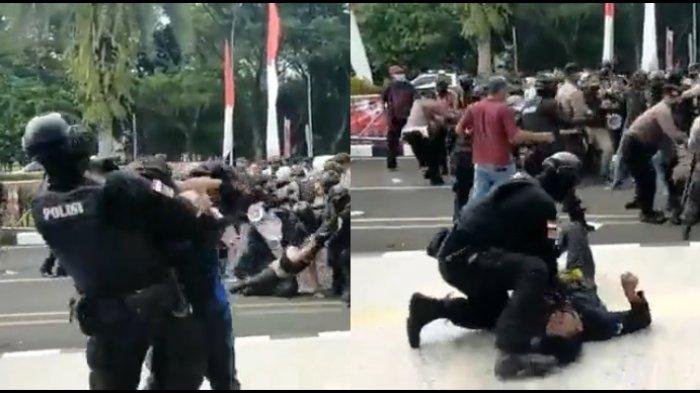 Aksi Polisi Banting Mahasiswa di Tangerang