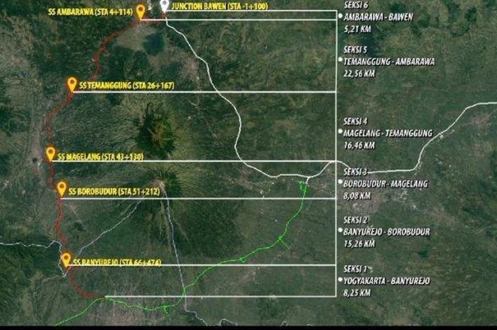 KONTRUKSI. Peta konstruksi jalan tol Yogyakarta-Bawen. (sumber: KemenPUPR)