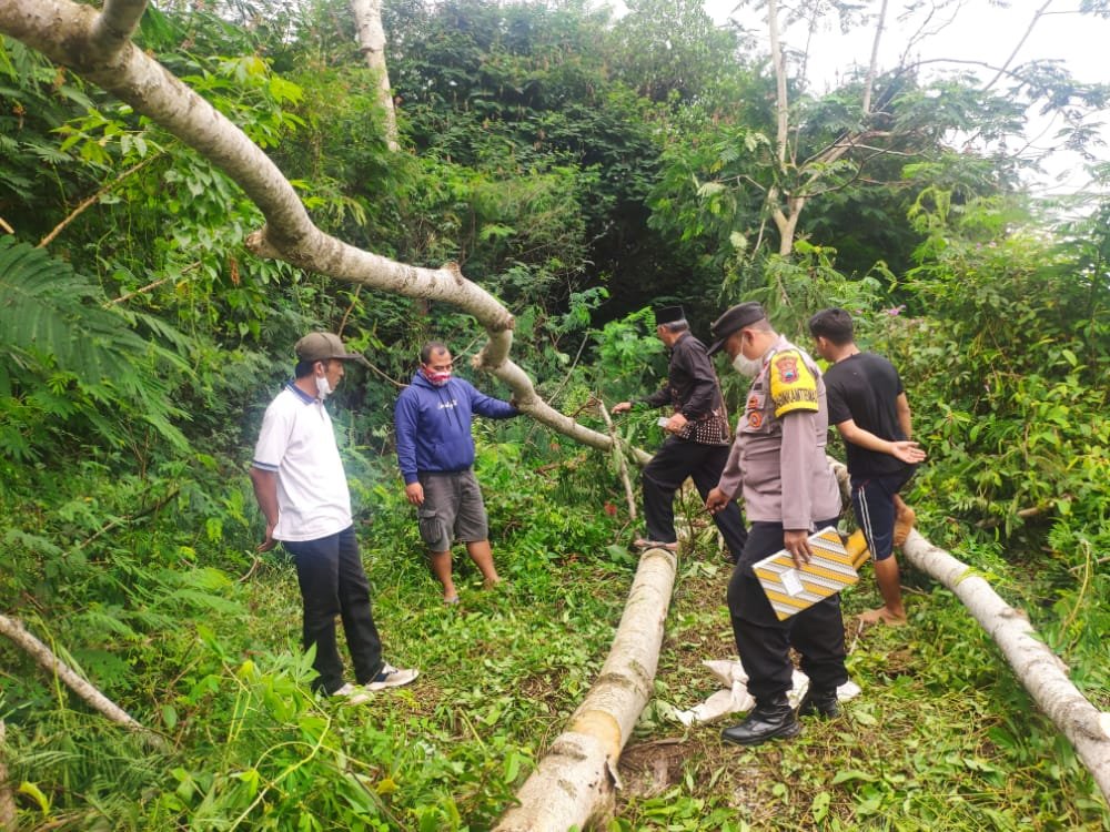 MENINGGAL. Seorang petani bernama Prayit Almiskun (50) Asal Larangan Bomerto Kecamatan Wonosobo meninggal setelah tertimpa pohon.