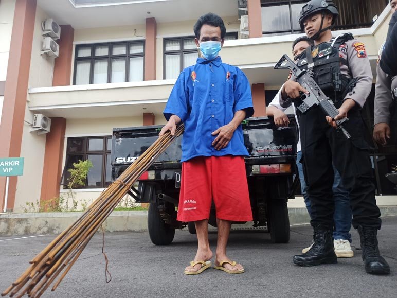 GELAR PERKARA. Polres Temanggung melakukan gelar perkara kasus pencurian besi beton di Mapolres setempat, kemarin.(foto:Setyo wuwuh temanggung ekspres)