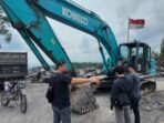 Polresta Magelang melakukan penindakan prosedural di TKP penambangan ilegal lereng Gunung Merapi Magelang